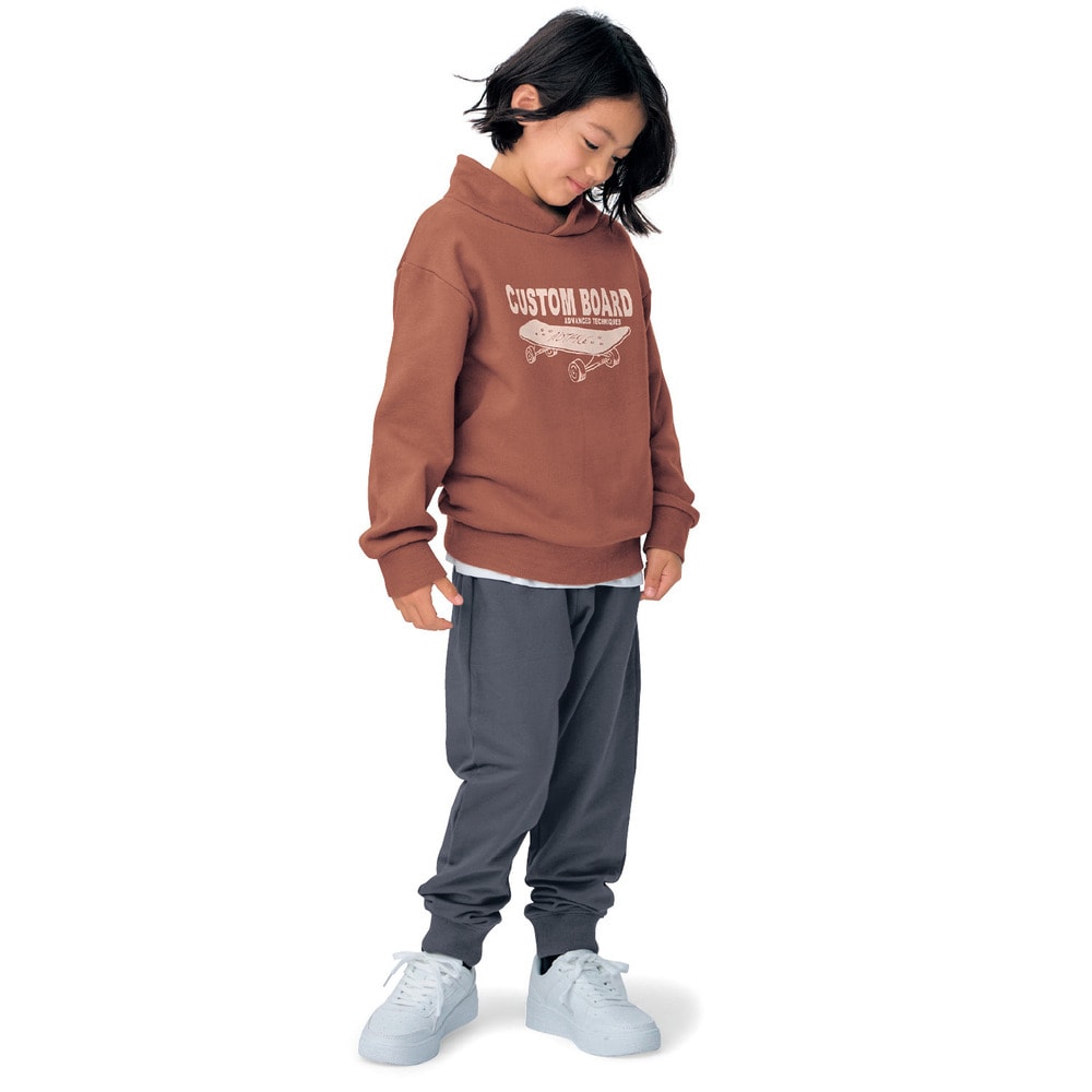 毎日使える着回し抜群裾リブロングパンツ2色セット 【子供ズボン