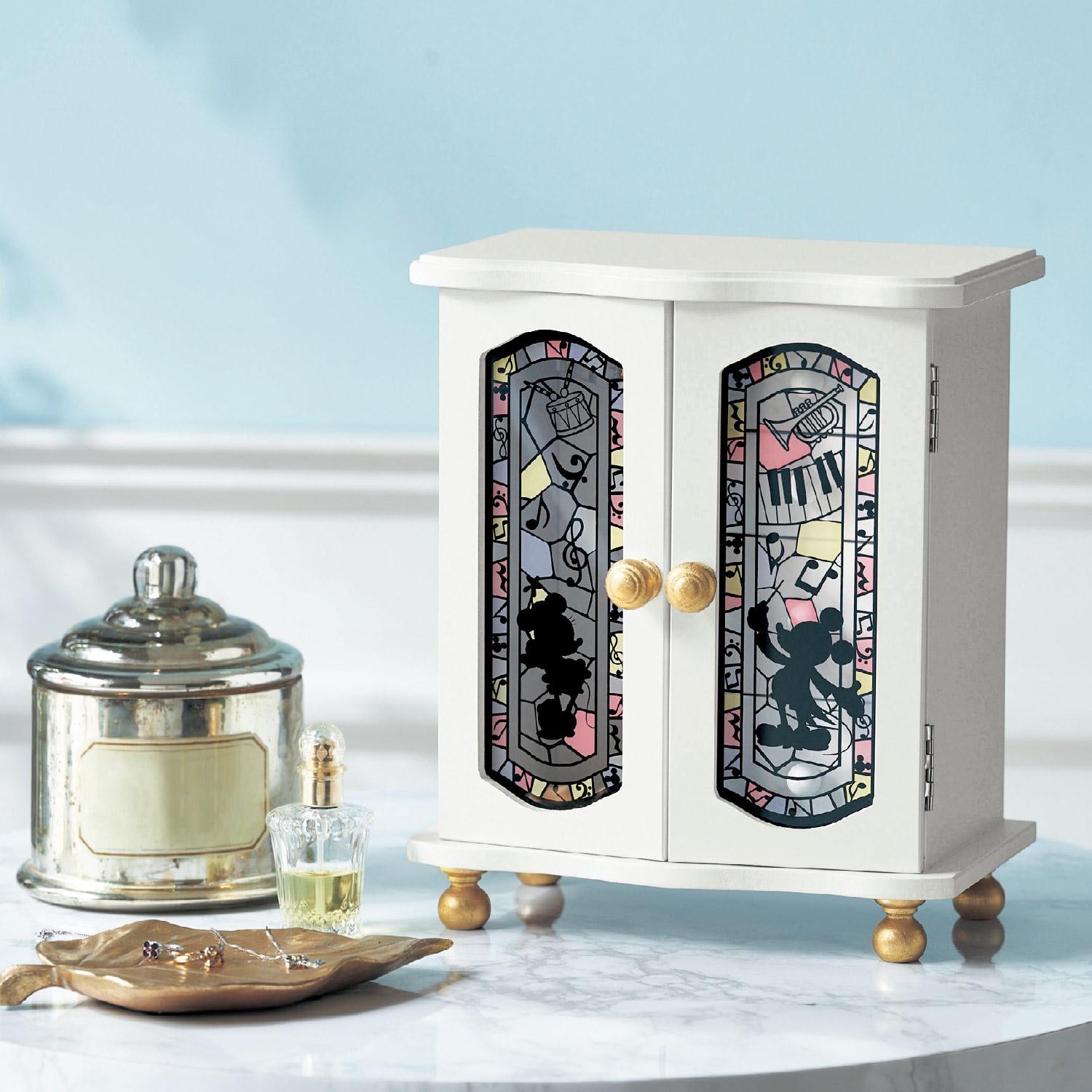 ステンドグラス風アクセサリー収納「ミッキー＆ミニー」（ディズニー