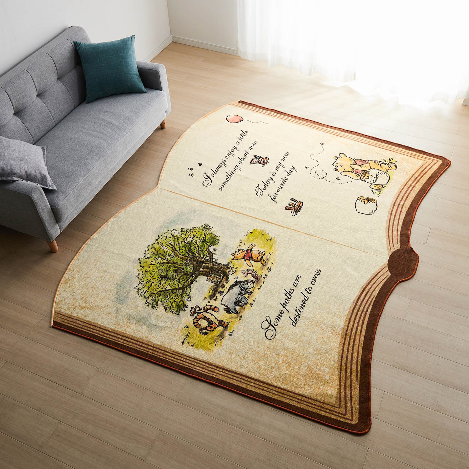 絵本のようなラグ「くまのプーさん」（ディズニー ラグ/カーペット