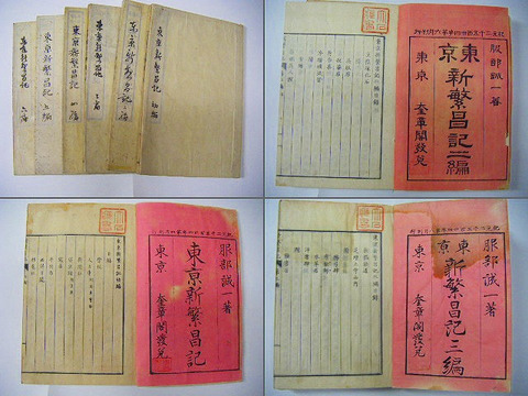 明治初 和本 服部誠一「東京 新繁昌記 初編～六編6冊揃い」名所 案内