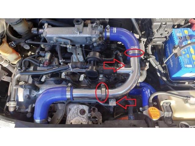 ダイハツ コペン L880K インテークパイプ 持込み交換 HKS サクション