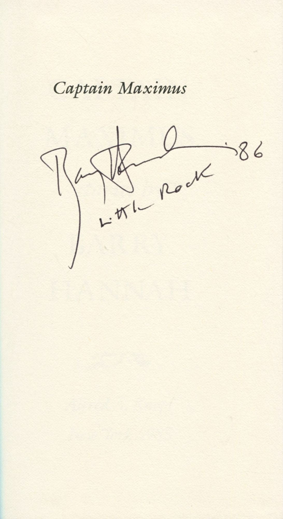 希少 Captain Maximus by Barry Hannah 希少 Captain Maximus by Barry