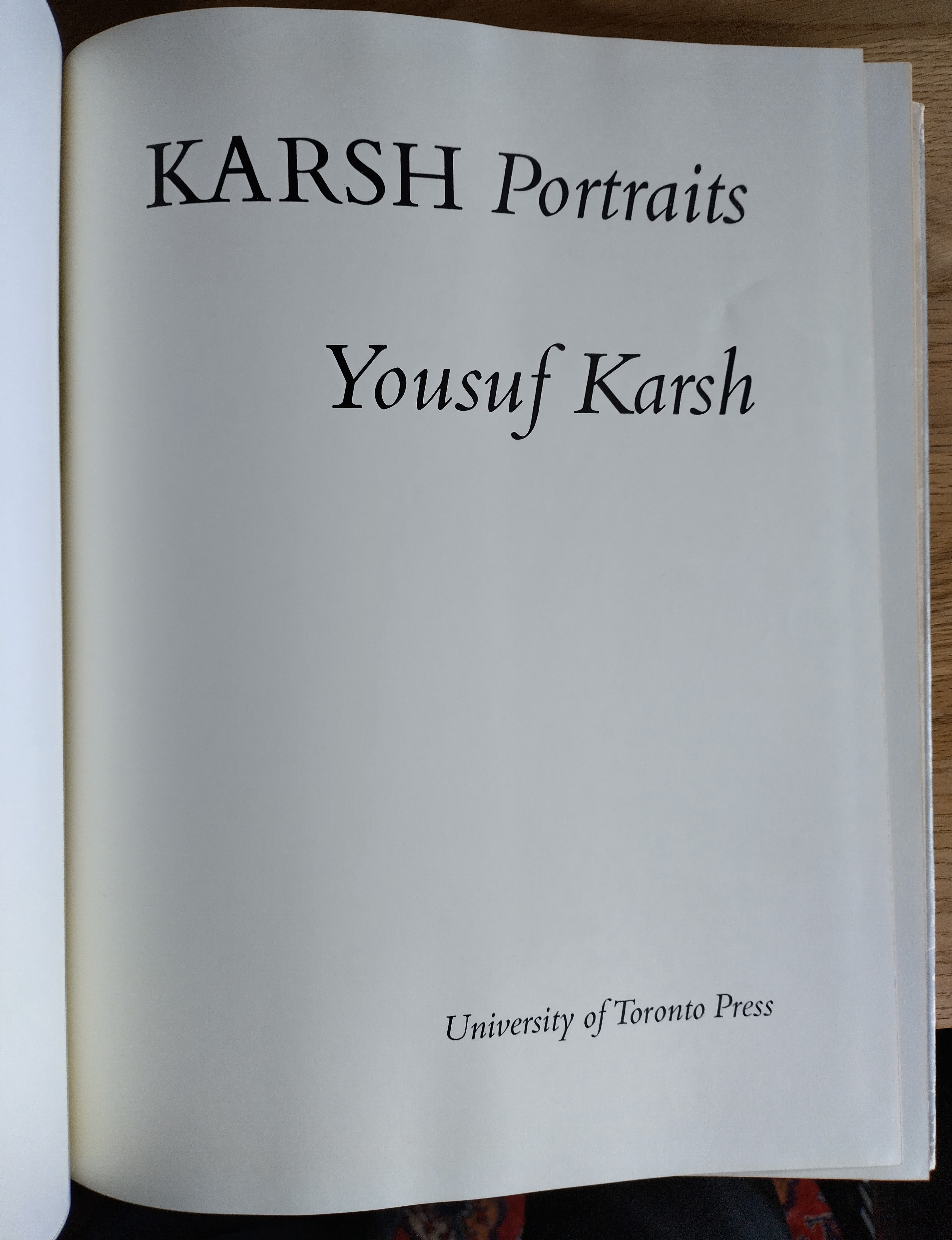 Karsh Portraits by Yousuf Karsh: Very Good Hardcover (1976) 1st