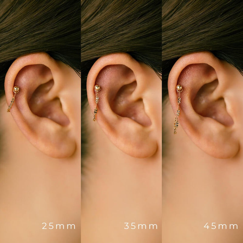 ピアス チャーム│K18 チェーン チャーム│金属アレルギー対応 18金