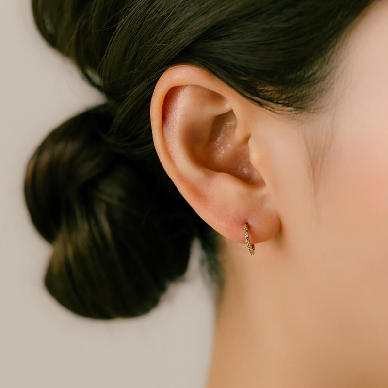 K18&K18WG ダイヤモンド フープピアス │軟骨ピアス – PICOLLET