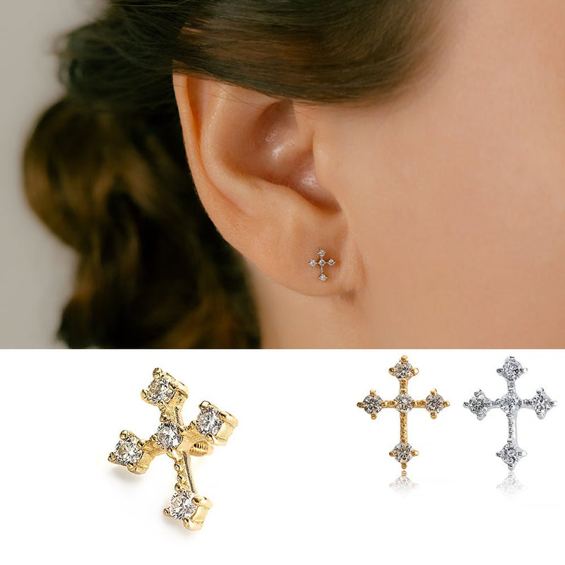 十字架のボディピアス│かっこいいクロス（十字架）ボディピアス 16G