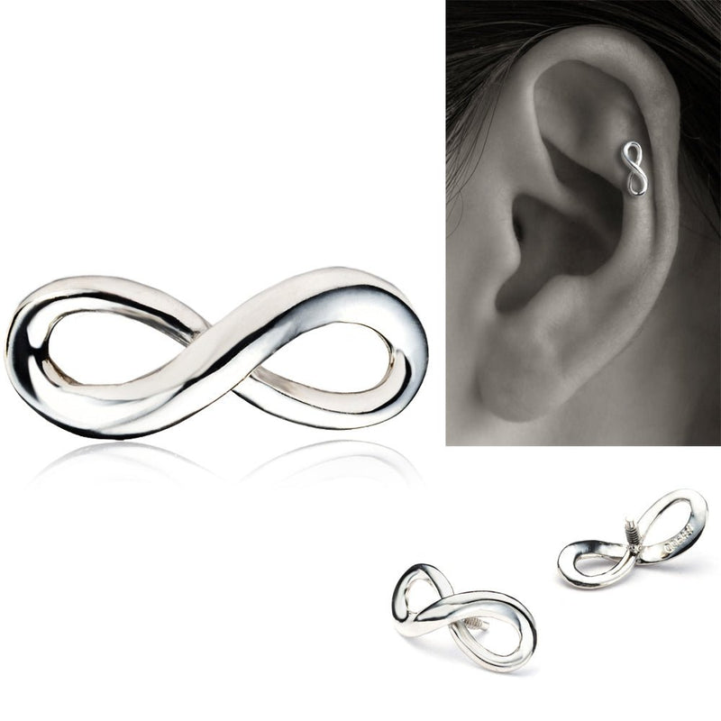 インフィニティ ボディピアス│K18・プラチナ 軟骨ピアス