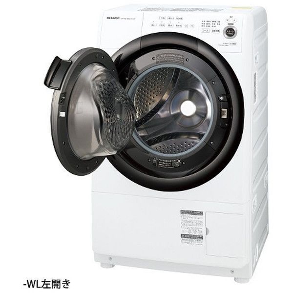 SHARP ES-S7G-WL クリスタルホワイト [ドラム式洗濯乾燥機 (洗濯7kg