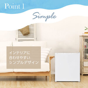 MAXZEN マクスゼン JF033HM01WH ホワイト [冷凍庫(33L・右開き