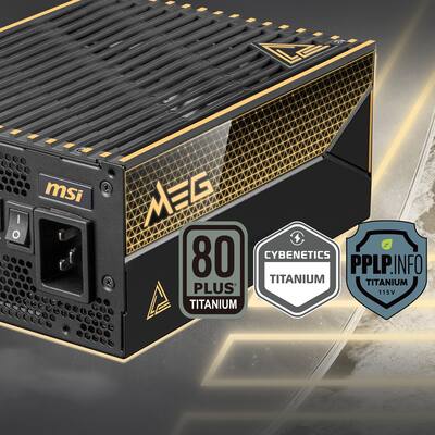 MSI MEG Ai1600T PCIE5 1600W ATX 3.1 & PCIe 5.1 Ready Full Modular