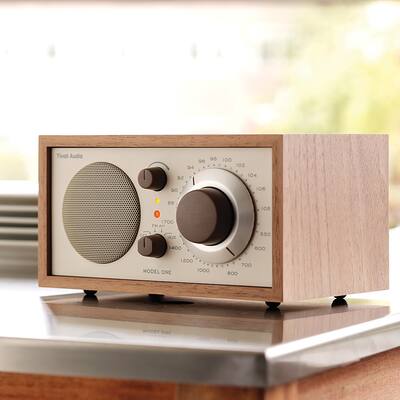 Tivoli Audio Model One Shelf Speaker with Wood Finish Walnut/Beige