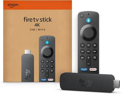 Amazon Fire TV Stick 4K streaming device, includes support for Wi