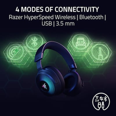 Razer Kraken V4 Pro Wireless Over the Ear Gaming Headset for PC