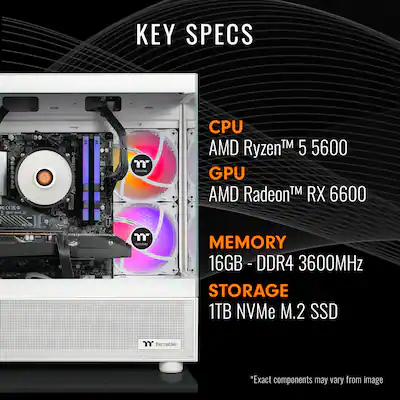 Thermaltake LCGS Vista R66 Gaming Desktop AMD Ryzen 5 5600, 16GB