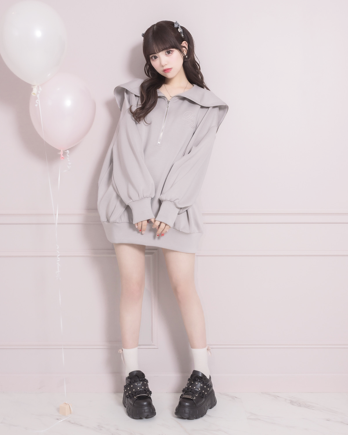 セーラーカラーオーバーサイズスウェット – pium