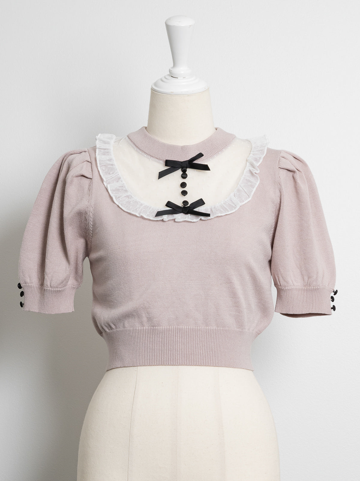 チュールフリルドーリーニットトップス – pium