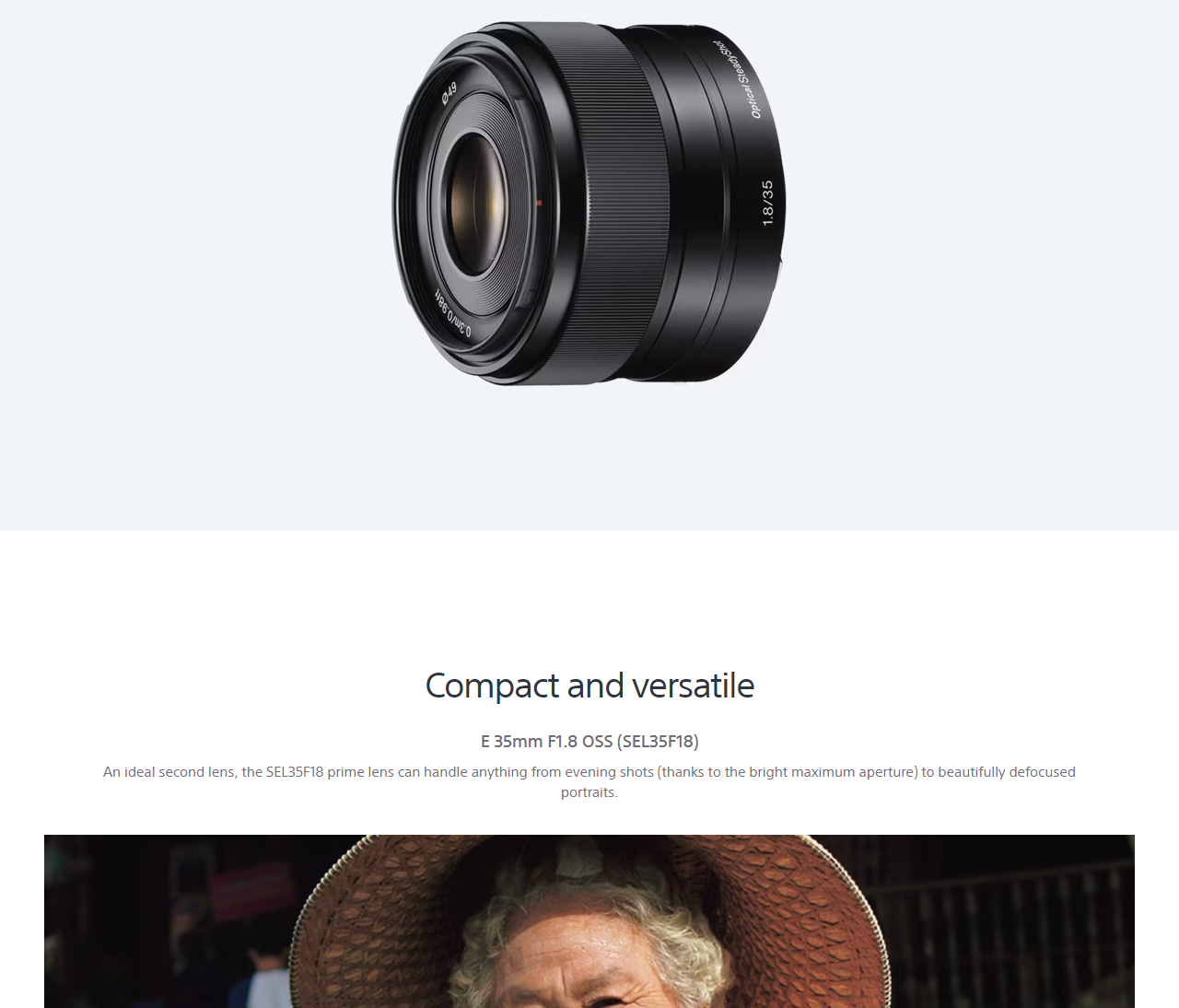 Sony E 35mm F1.8 OSS APS-C Standard Prime Lens for E-Mount