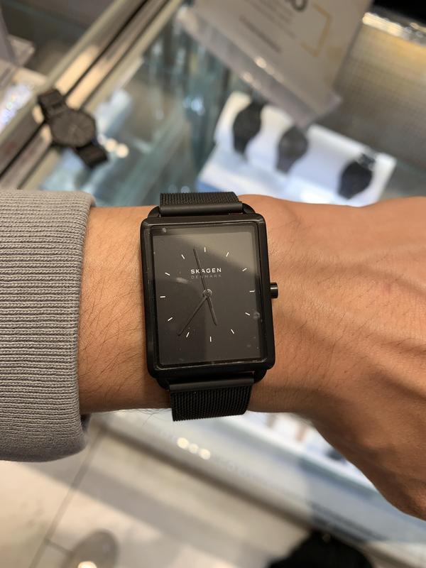 Hagen Three-Hand Black Stainless Steel Mesh Watch SKW6928 - Skagen