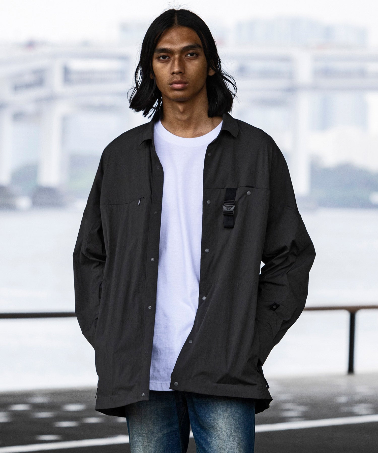 MENS】Square Pocket Shirts KAR ロングスリーブシャツ ワイド