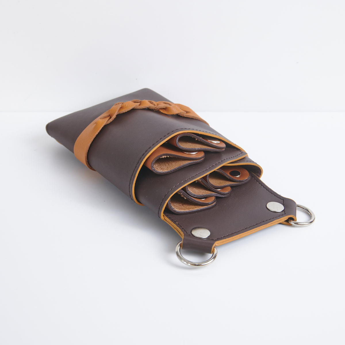 シザーケース NEW TW-16 チョコブラウン 本革 5丁 – POCKE