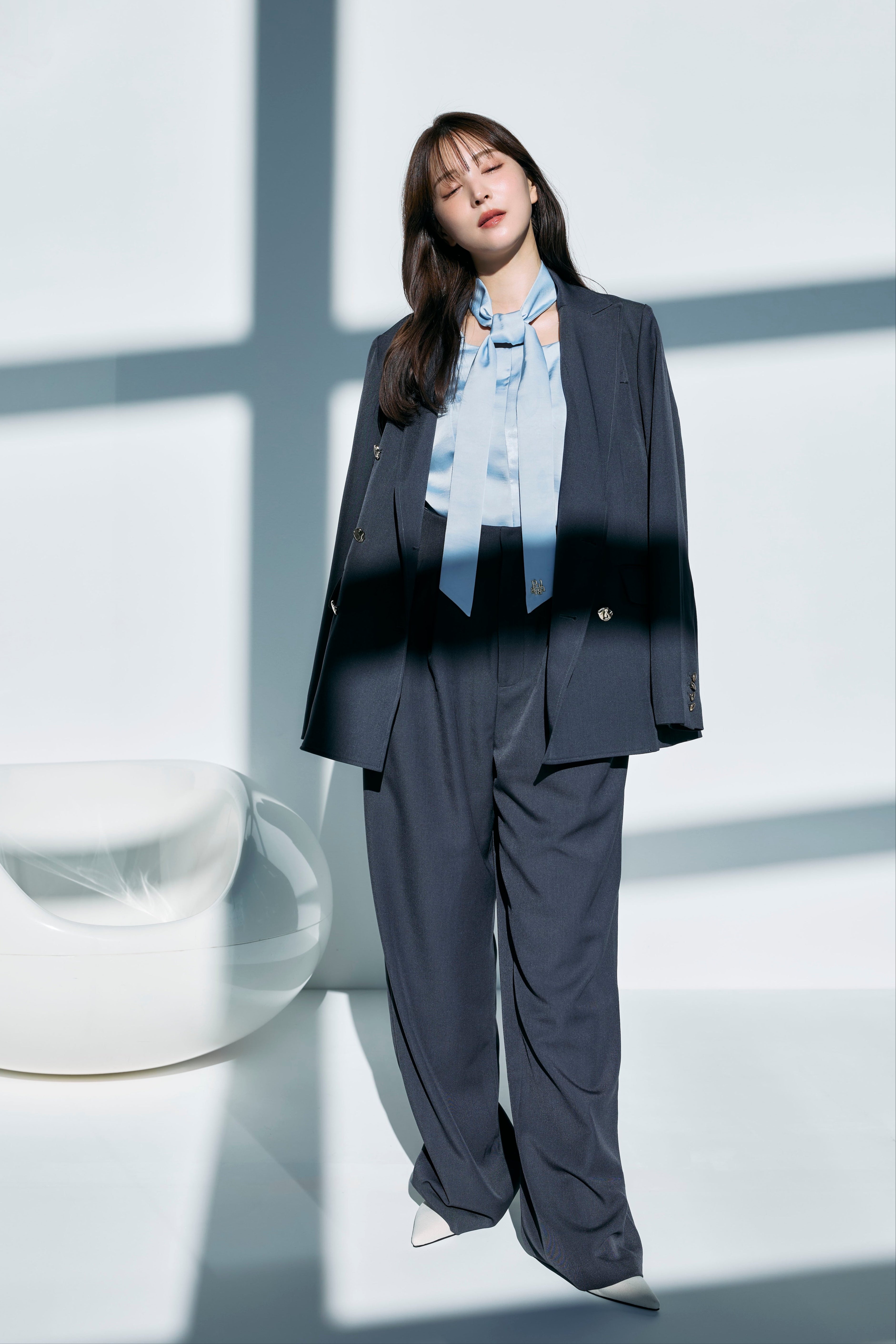 ボウタイmany wayオフショルサテンブラウス – poláura OFFICIAL ONLINE