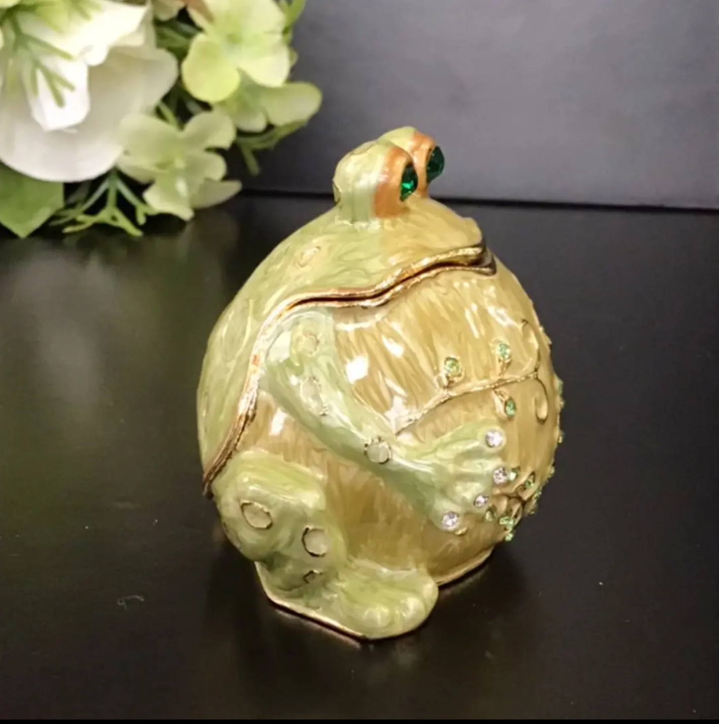 No.85 ジュエリーボックス カエル インテリア 小物 雑貨 蛙 金属製