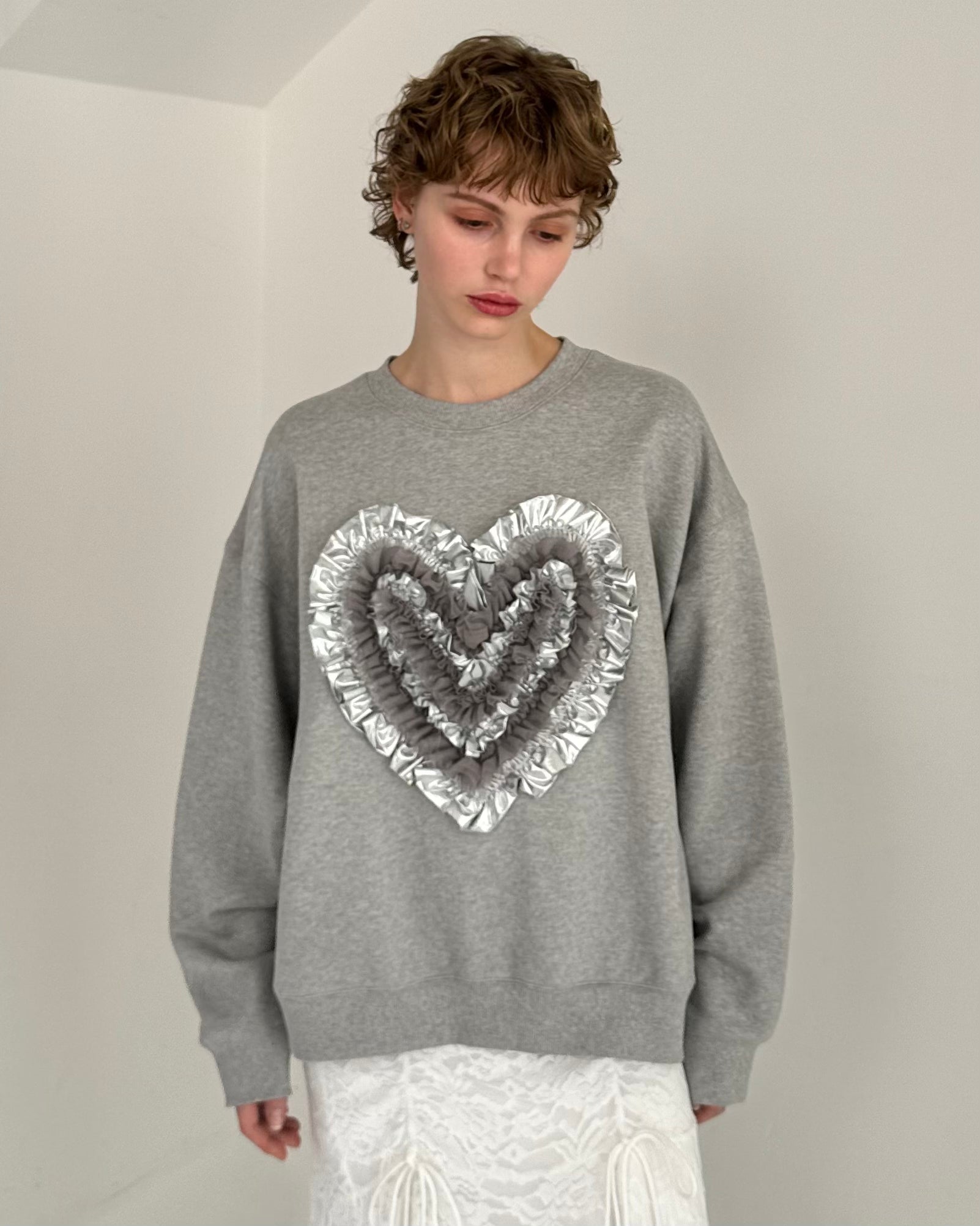 Heart tulle sweatshirt