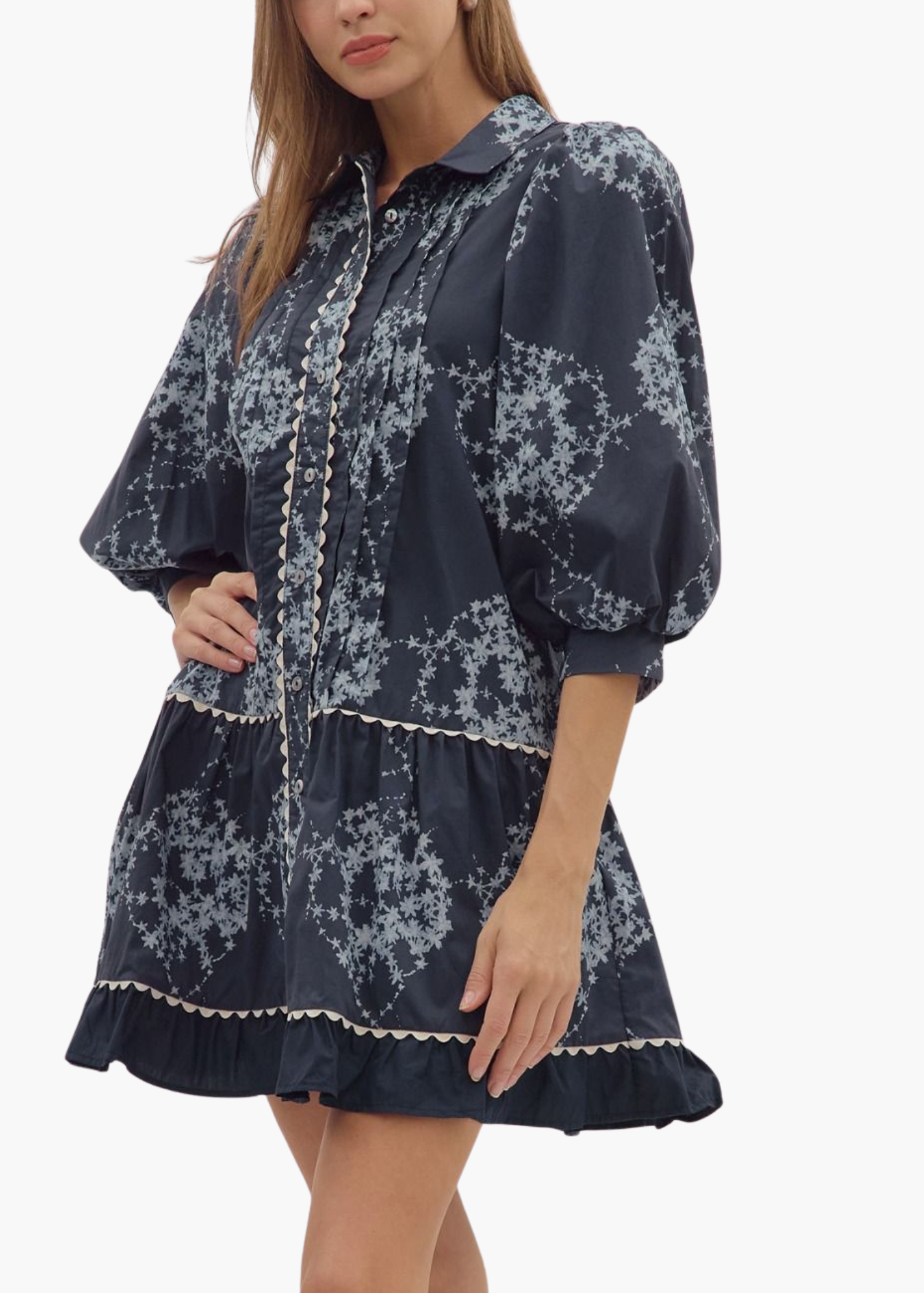 Marion Mini Dress in Navy – Poppy and Pink