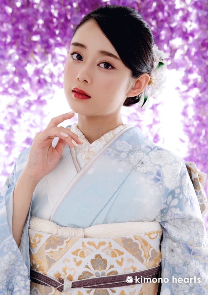 伝統古典】KH-546｜優美な辻が花。青色のペールトーンが清楚な関芳の