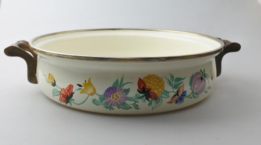 ビンテージ】西ドイツASTA（アスタ）25cmホーロー鍋 両手鍋 琺瑯鍋