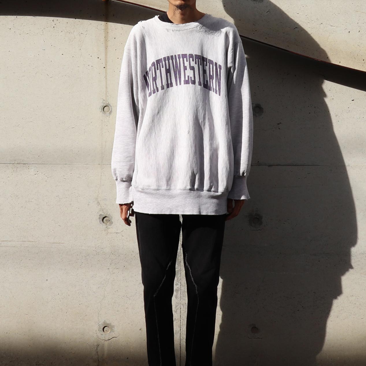 POST JUNK / 90's CHAMPION USA製 染み込みプリント ダメージ リバース