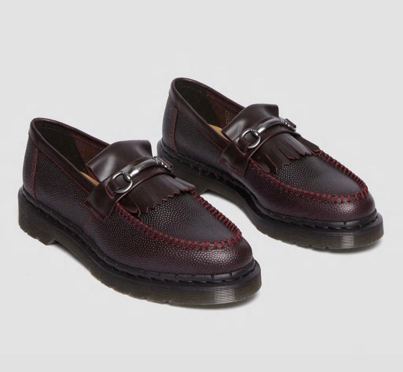 Adrian Snaffle Oxblood Pebble Leather Loafers – Posers Hollywood
