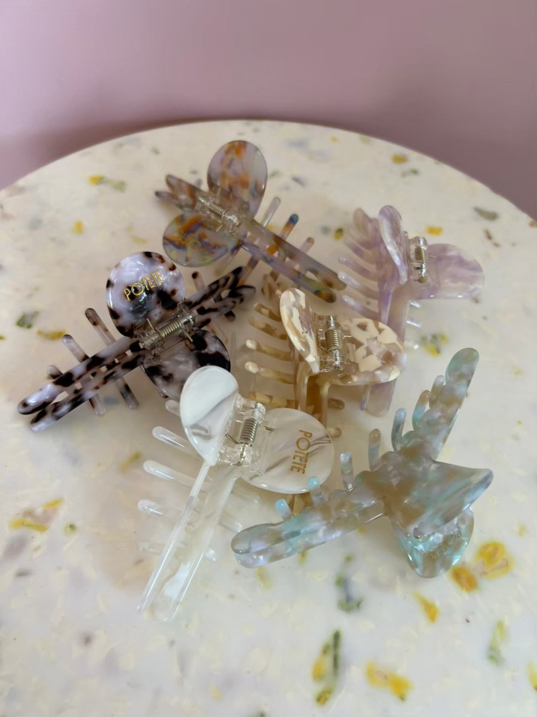 big skinny hair clip chocolate shell – POTETE