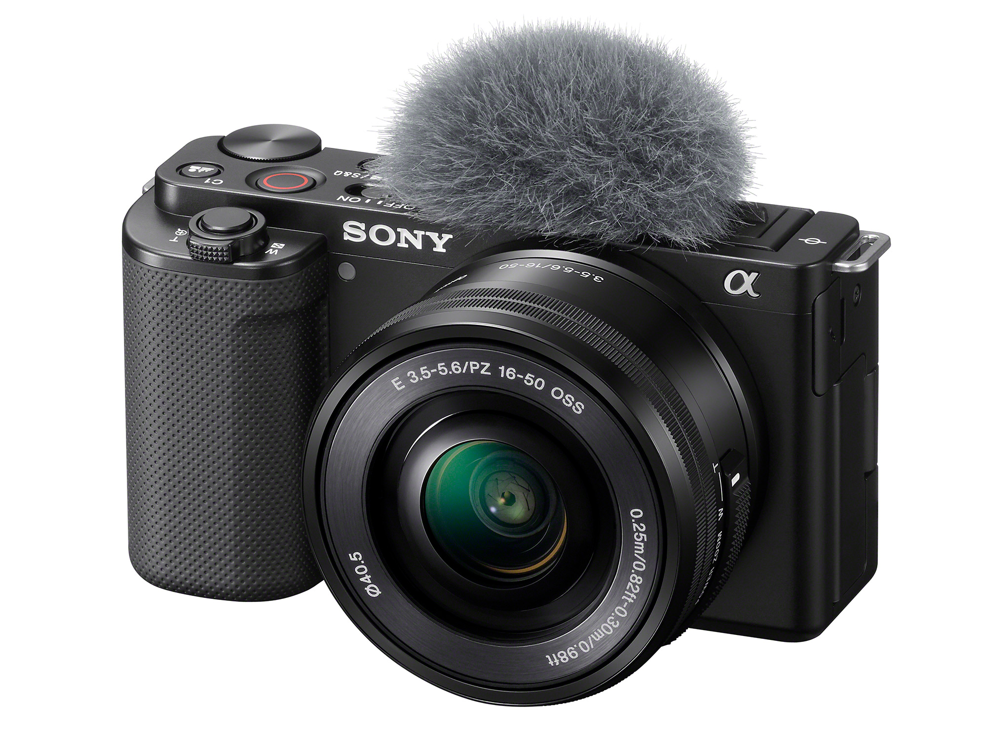 The Sony ZV-E10 vlogging camera features interchangeable lenses