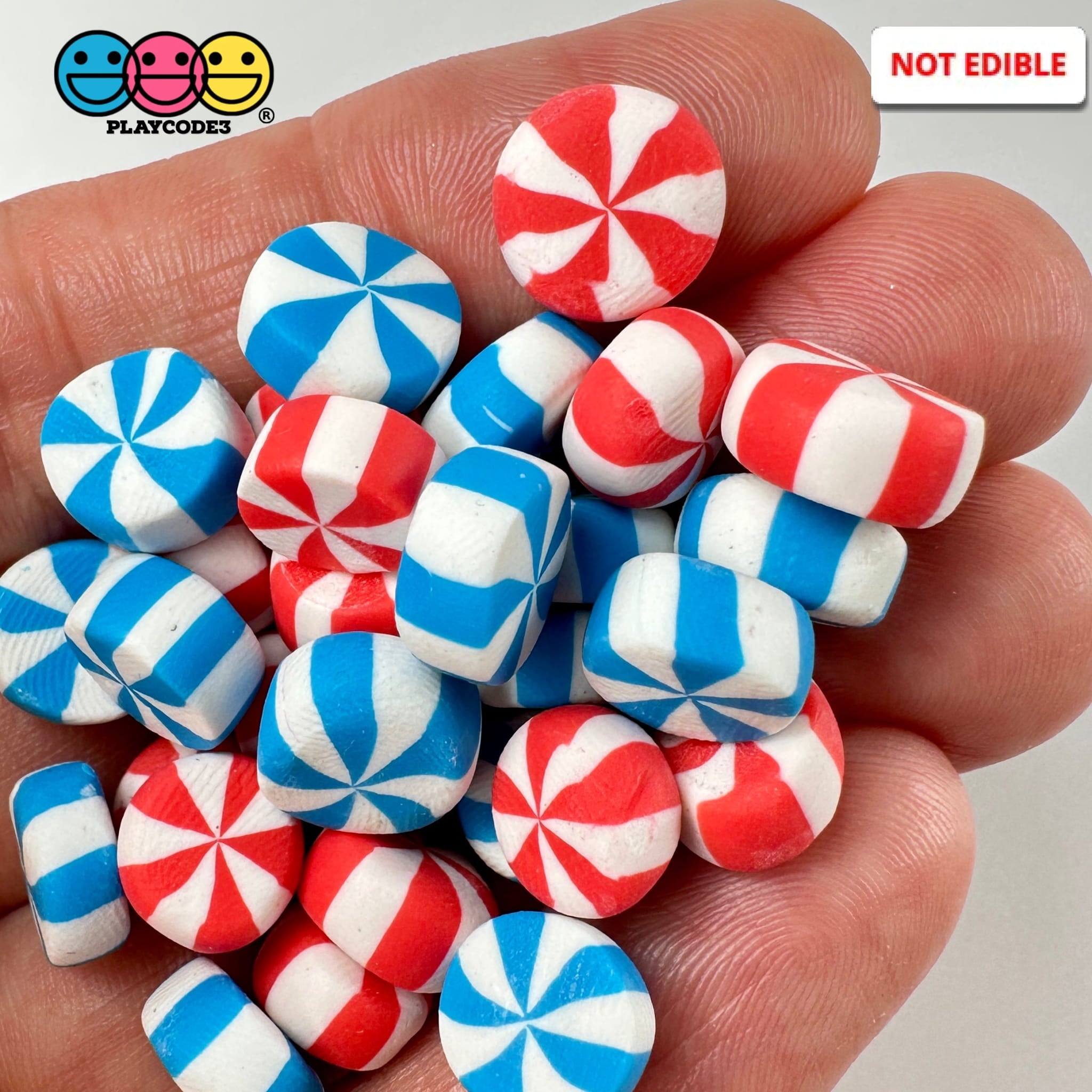 Fake Mini Candy Swirl Peppermint Mints Mix 4th of July Theme