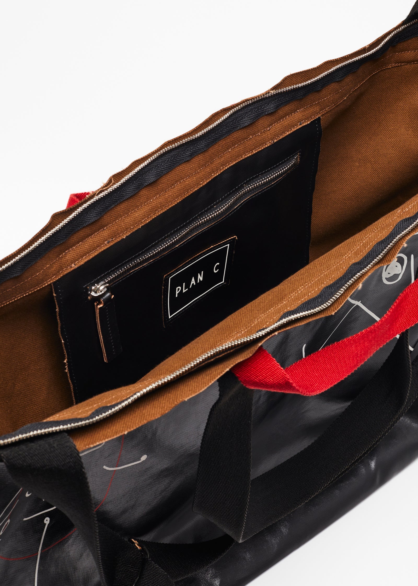 Pili And Bianca Large Black Tote Bag | Black | Plan C