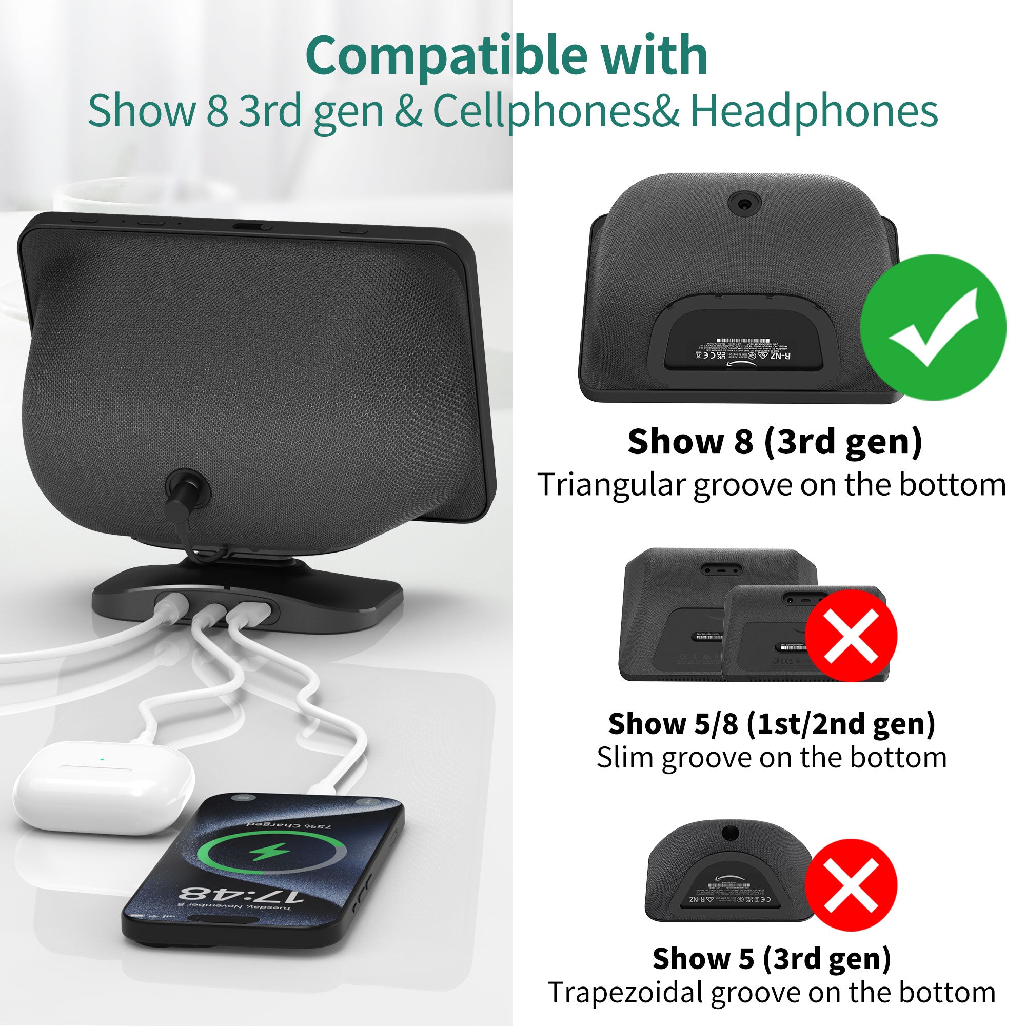 Made for Amazon Alexa Echo Show 8 3rd Generation Adjustable Stand