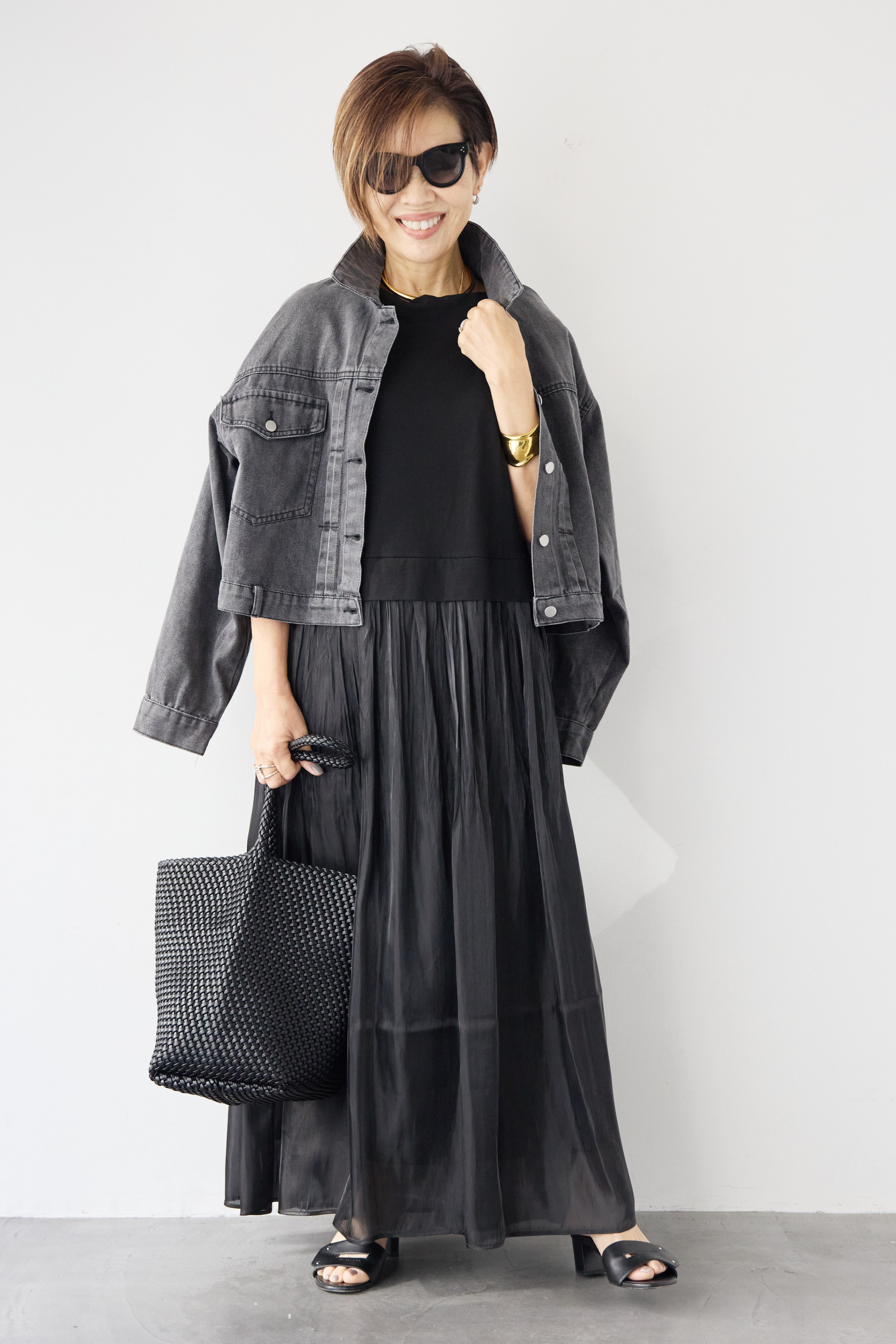 シアーギャザー切替ドッキングワンピース – plusotoha