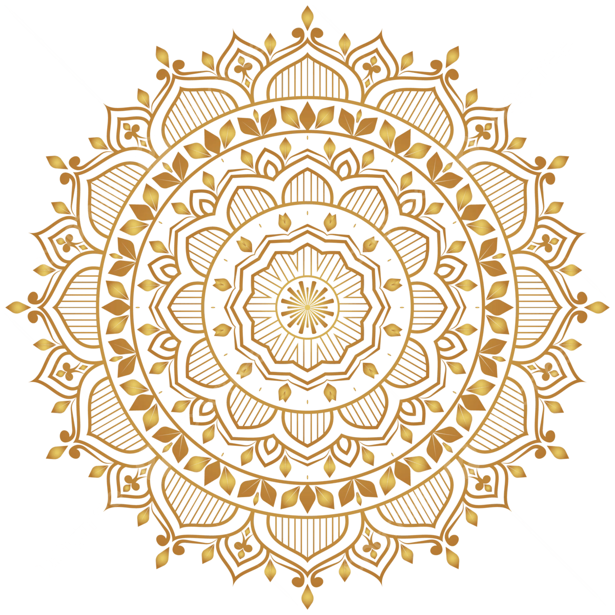 招待状カード用イスラム模様アラベスクスタイルの豪華なマンダラ金色の
