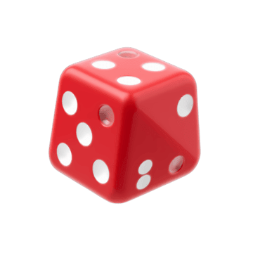 透明な背景に赤い点のある白いサイコロイラスト素材透過、PNGフリー