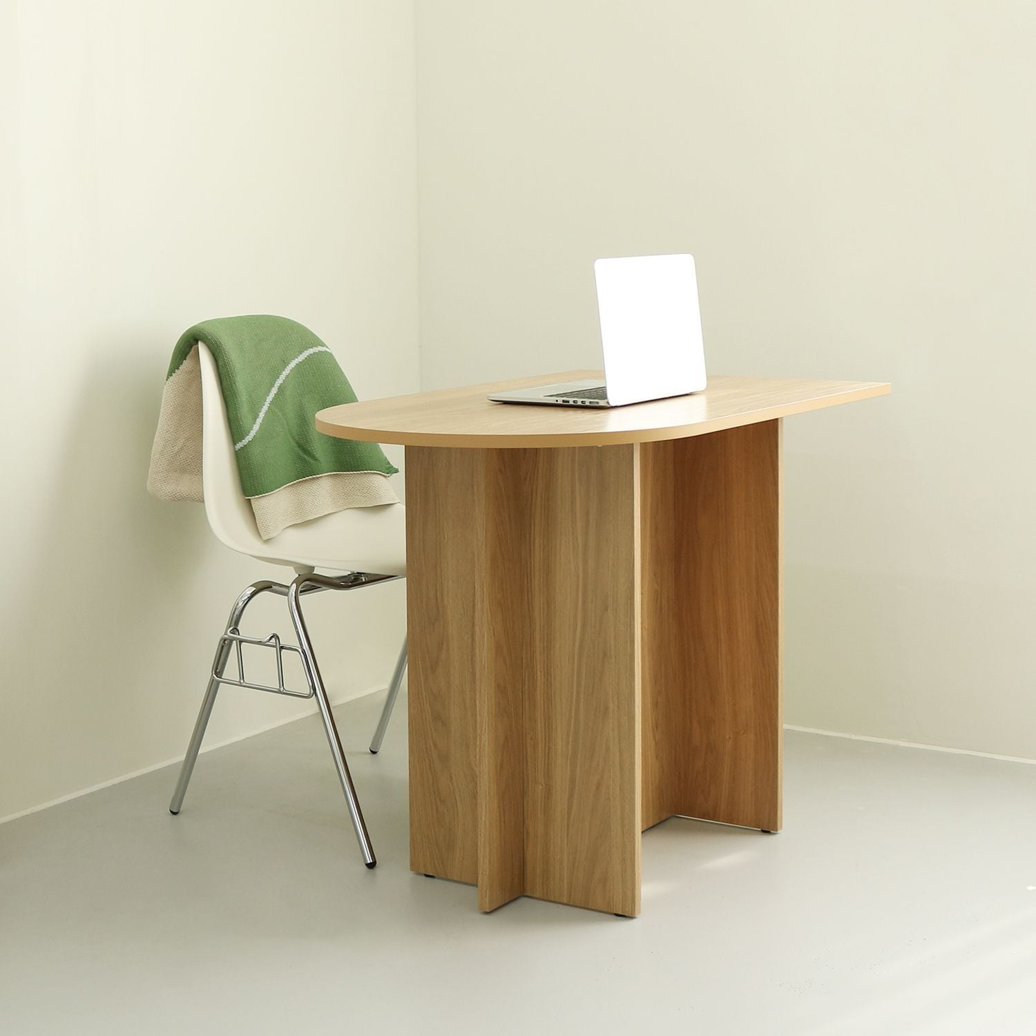 woodray ホームカフェ 半楕円 ダイニングテーブル 80cm［2色