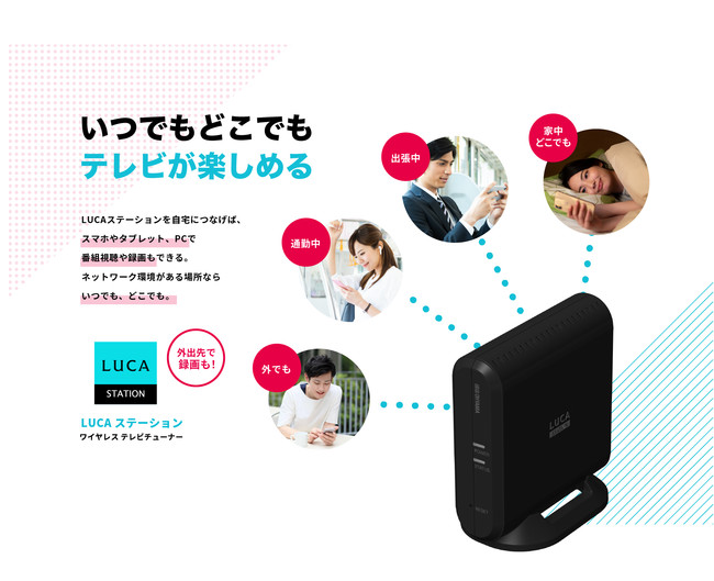 スマホやタブレット、パソコンで、いつでもどこでもテレビが楽しめる W