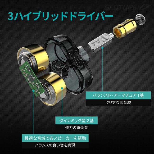 ハイブリッドドライバー採用イヤホンで、ゲームにもっと没頭できる