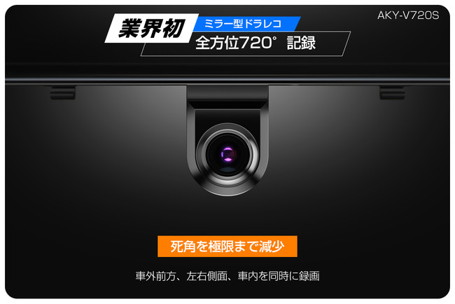 先行販売中！】世界初の720度ミラー型ドラレコ誕生！前後・左右・上下