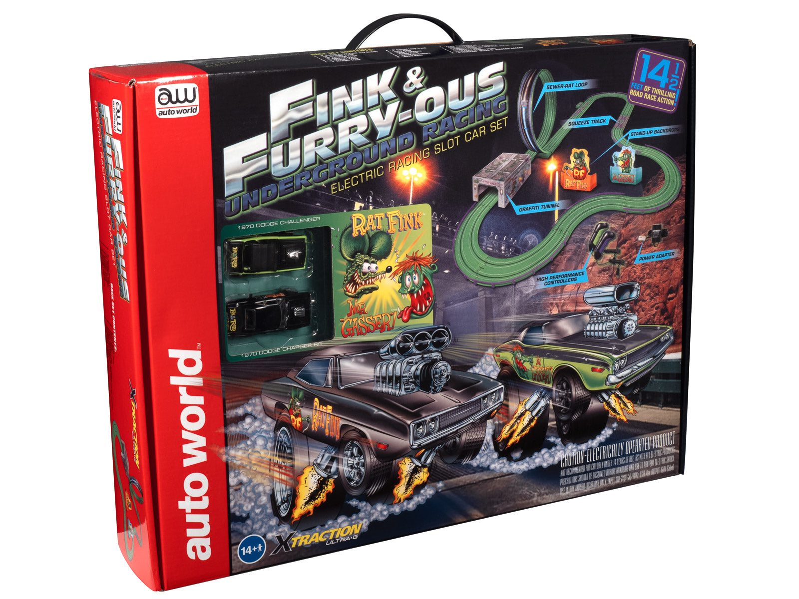 14' Rat Fink - Fink & FURRY-OUS Underground Racing Slot Car Set