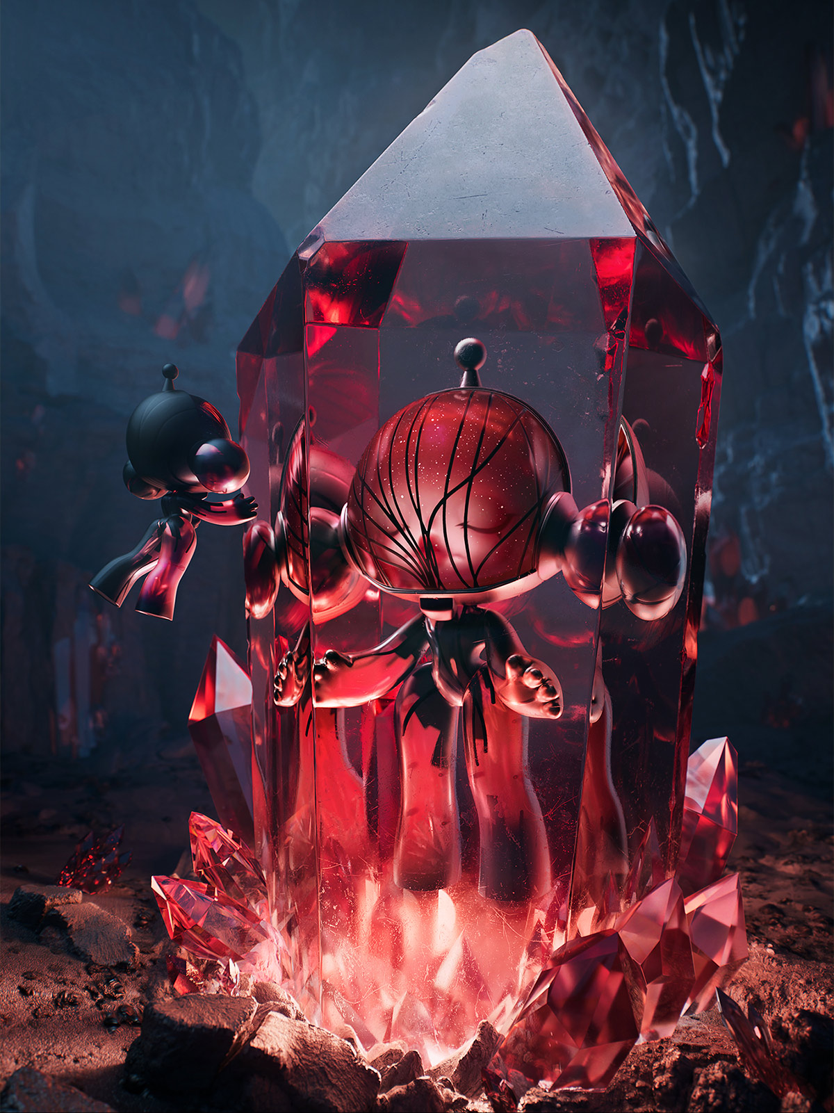 MEGA α SKULLPANDA 400% Red Crystal - POP MART (Australia)