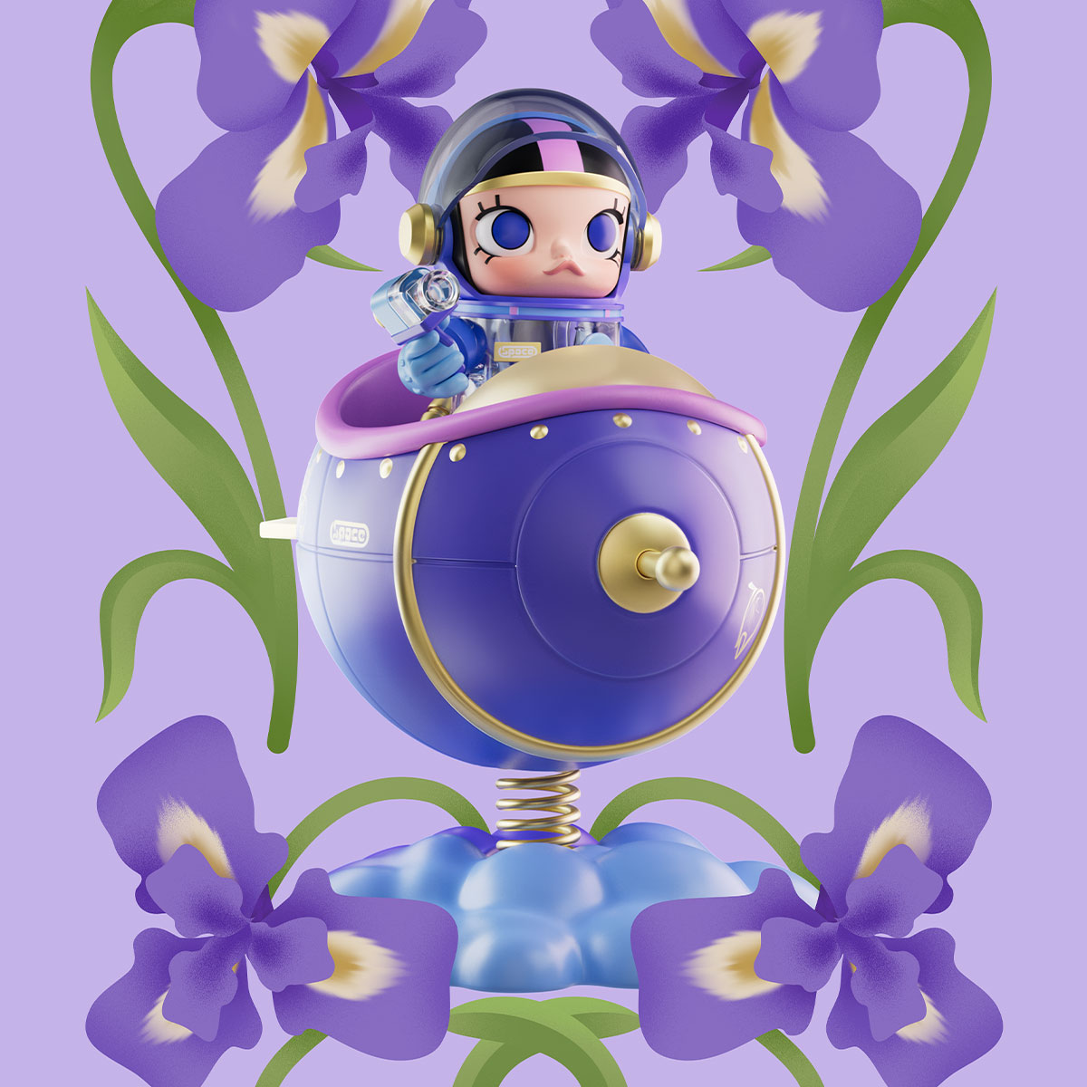MEGA SPACE MOLLY 100% Blooming-Fleur de lys - POP MART (Japan)