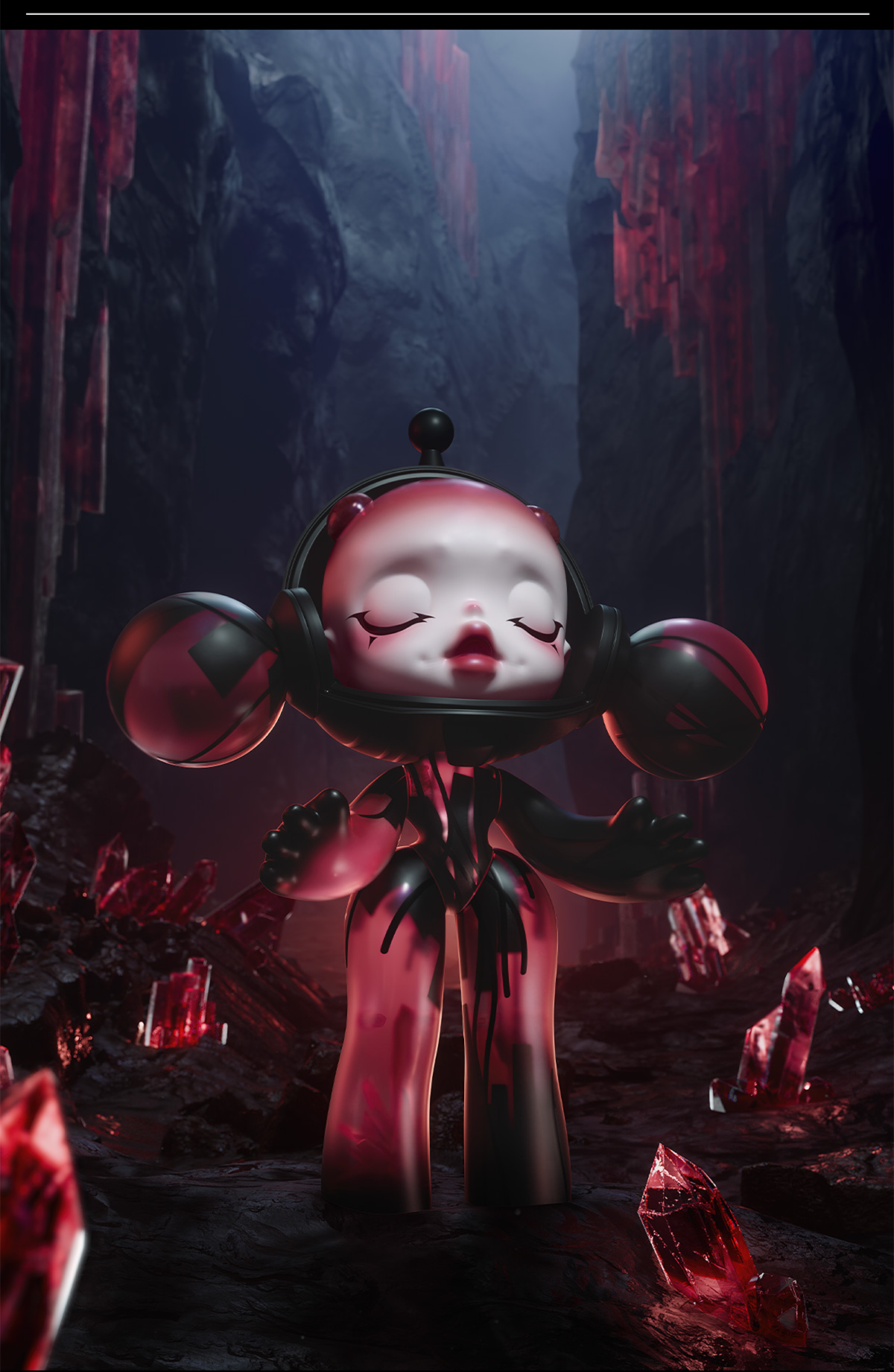 MEGA α SKULLPANDA 1000% Red Crystal - POP MART (United States)