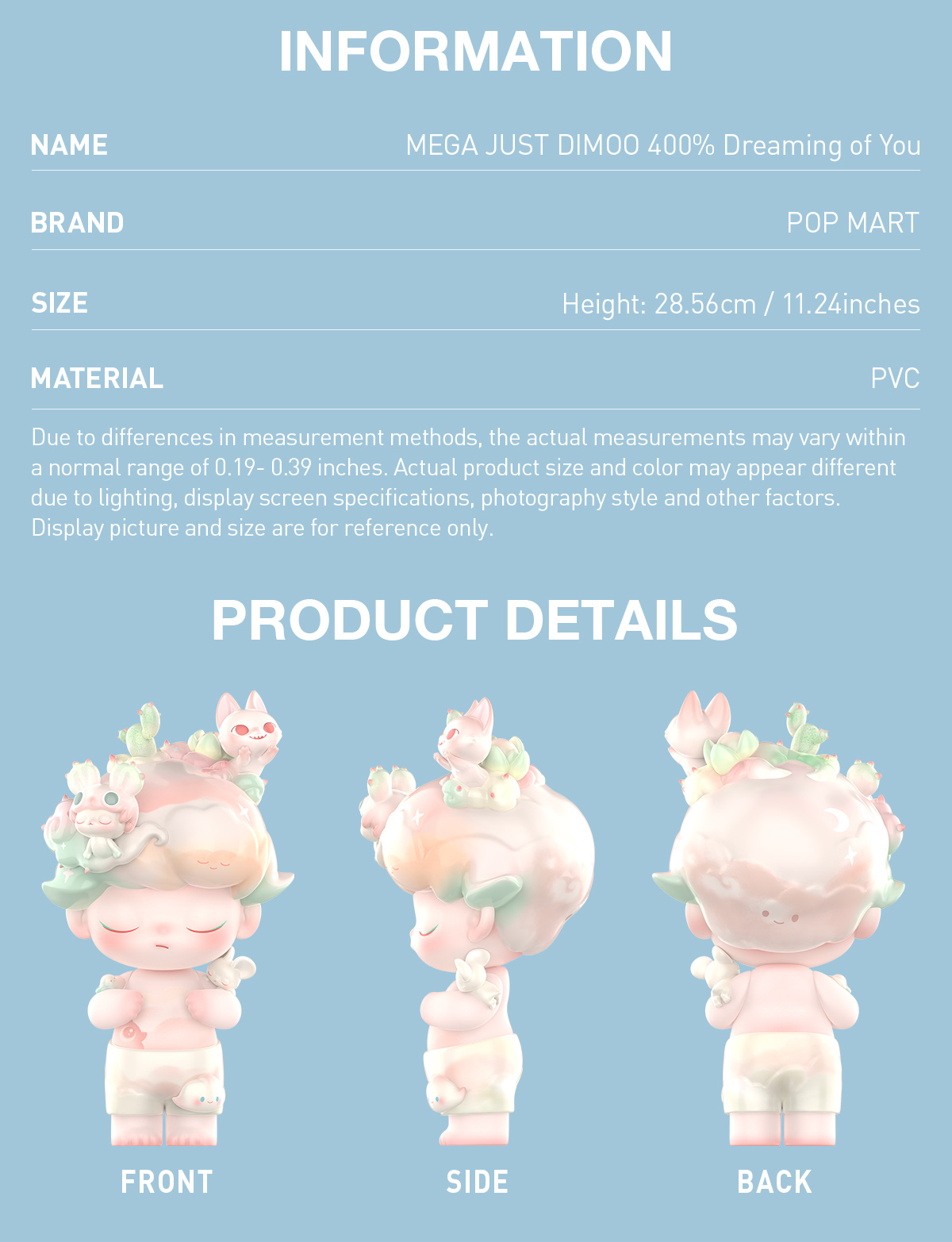 ぬいぐるみ MEGA JUST DIMOO 400% Dreaming of You MEGA JUST DIMOO