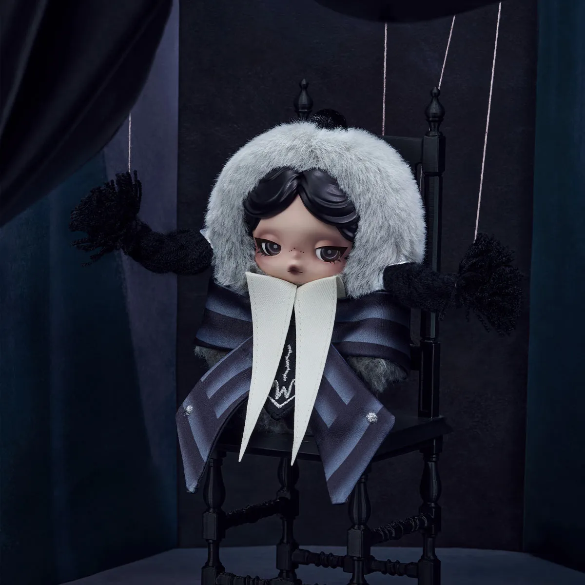 SKULLPANDA × Wednesday Plush（Nevermore Academy Uniform Version